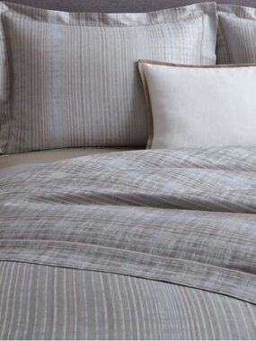 SFERRA Posetti Full Queen Duvet Cover Bluefin Long Staple Cotton Sateen Jacquard